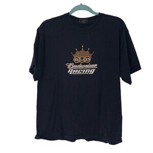 Steve & Barrys Vintage Mens Tee Shirt Black Size Large Budweiser Racing